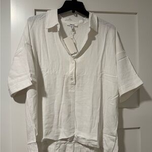 Splendid Coastal White Casual Button Down Shirt